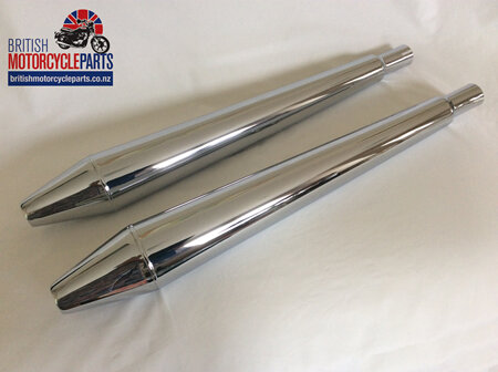Classic Bike Shop Peashooter Exhaust Mufflers For Norton Commando 750 & 850 – New Replacement