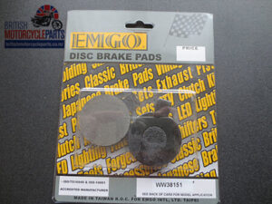 06-6005A 06-6186A Norton Commando Brake Pads - Pattern
