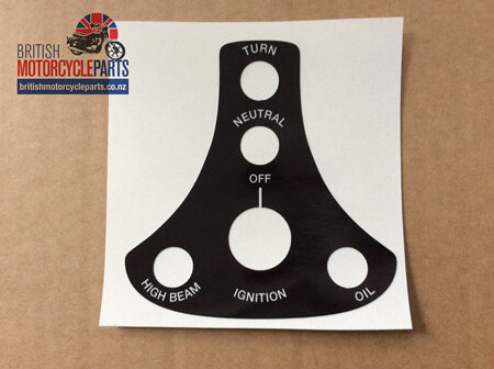 60-4622 Ignition Switch Console Decal T140 - British Motorcycle Parts Ltd
